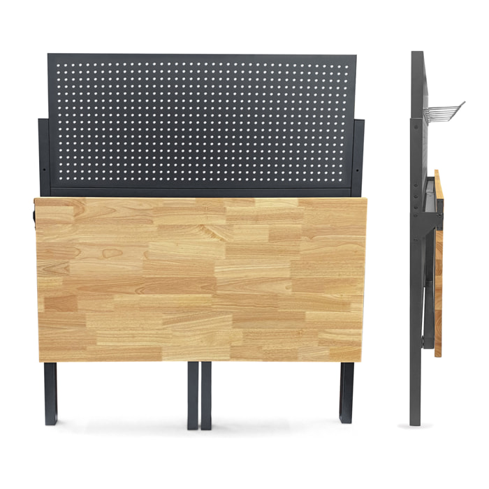 Phoenix TW Series TWD4723 Ã©tabli pliable 47 pouces noir avec plateau en hÃ©vÃ©a