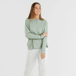 Pijama largo algodón Varga Verde