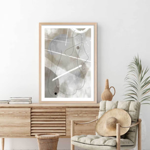 Affiche abstrait et soft line n°1 Affiche sous cadre bois