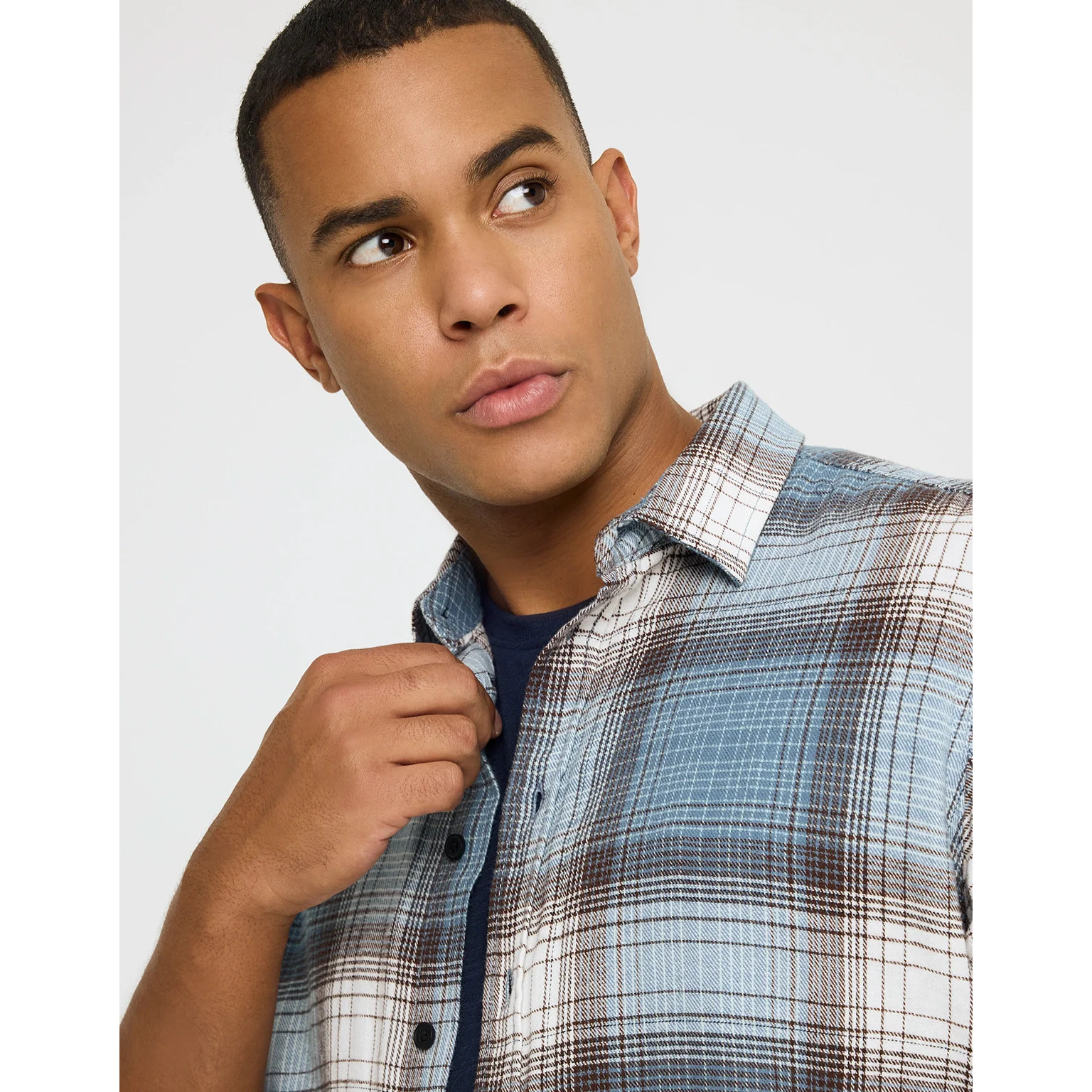 Camisa Manga Larga Cuadros Azul - Jelvel