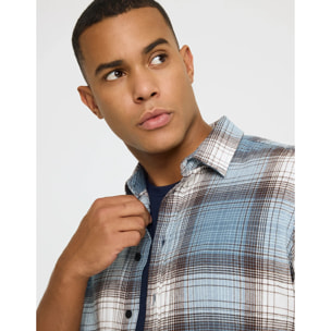 Camisa Manga Larga Cuadros Azul - Jelvel
