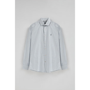 Camisa azul claro de corte slim y cuadros vichy con logo Rigby Go