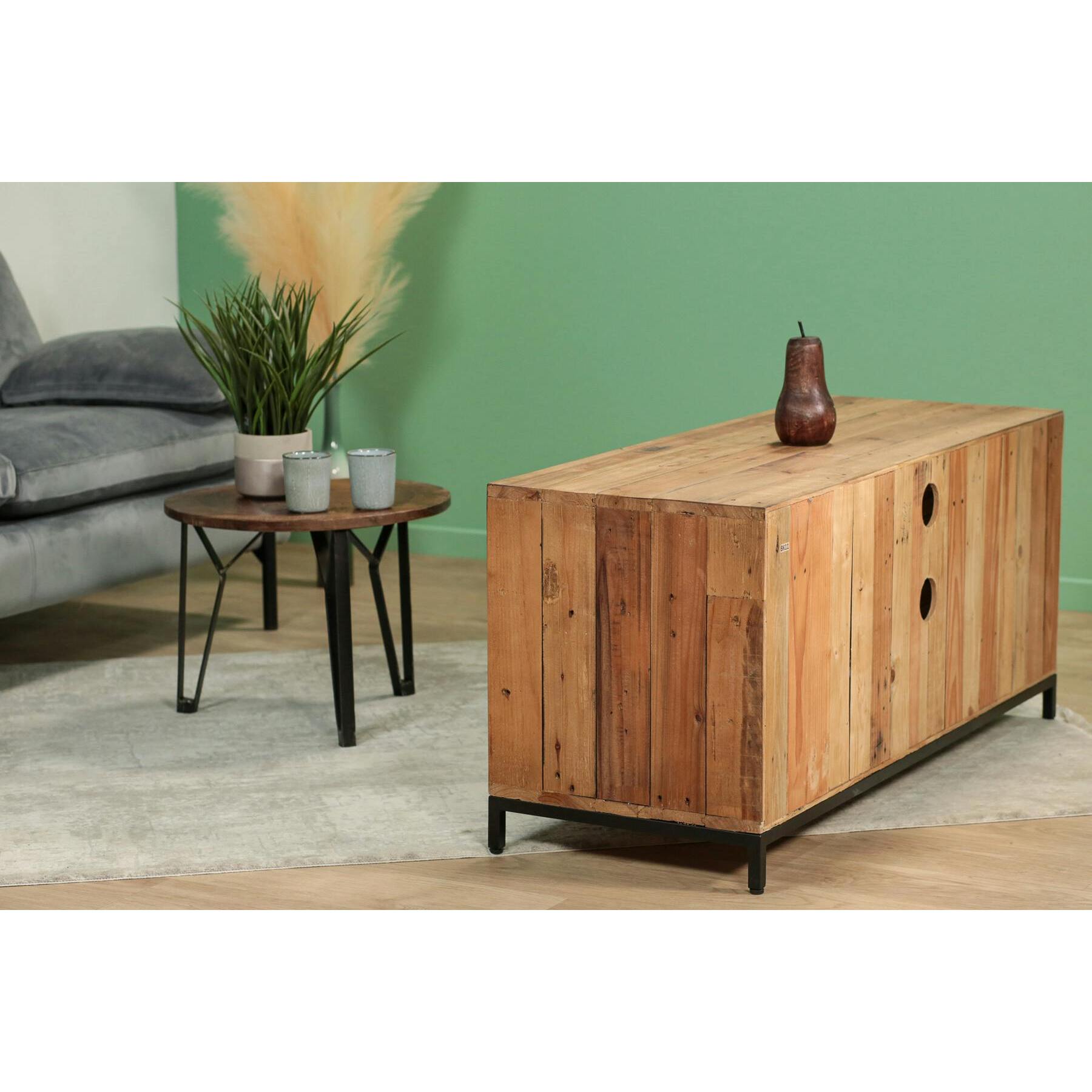Meuble TV 120 cm bois recyclé CANBERRA