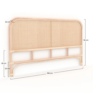 Tête de lit en rotin et cannage 160 cm - Naïra