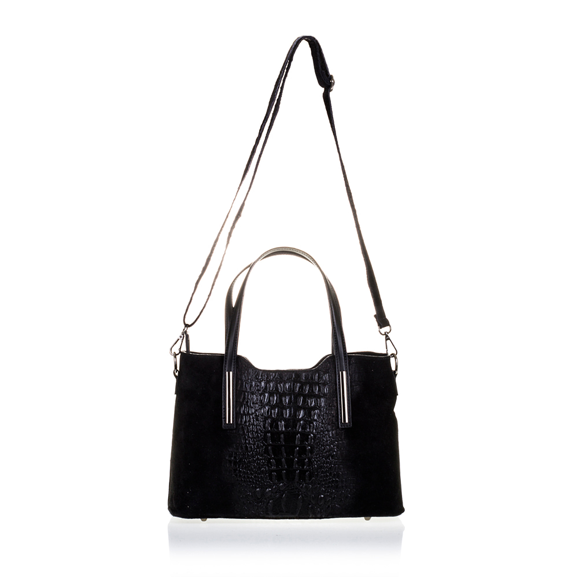 Fiesole Borsa tote Donna.Pelle autentica Camoscio Inciso Coccodrillo