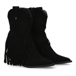 Botin mujer con flecos estilo cowboy
