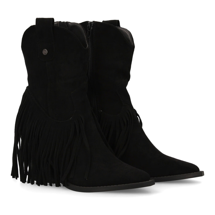 Botin mujer con flecos estilo cowboy