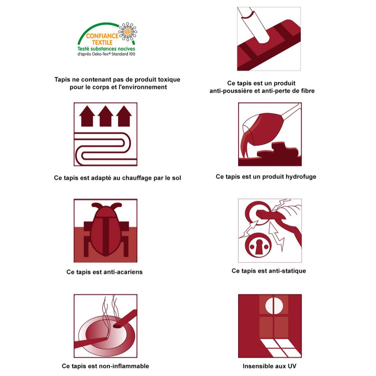 Tapis shaggy tissé motif uni DOSU