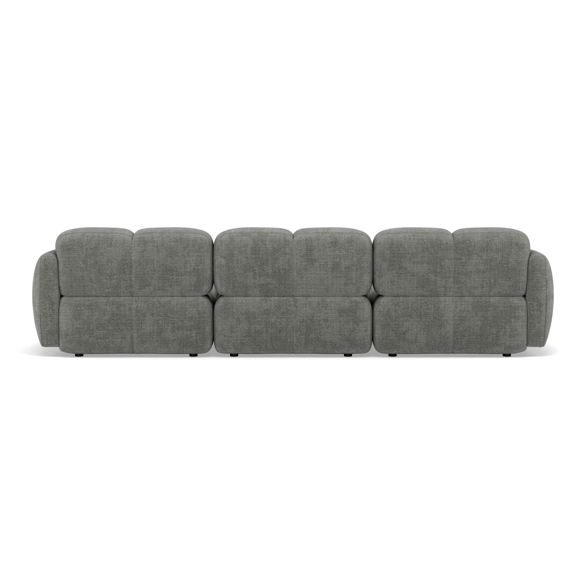 Grace - canapé modulable 3 places en velours texturé - Gris