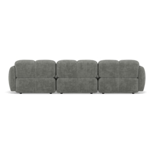 Grace - canapé modulable 3 places en velours texturé - Gris
