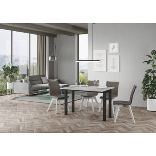 Mesa tipo libro 120/200x45/90 cm Everyday Double Fresno Blanco estructura Antracita