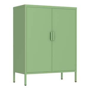 Credenza alta in metallo 2 ante 80x38x100h cm verde - Pop