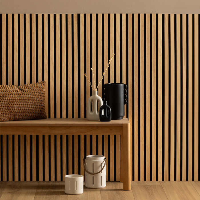 Panneau décoratif mural Colva bois clair 120x60cm