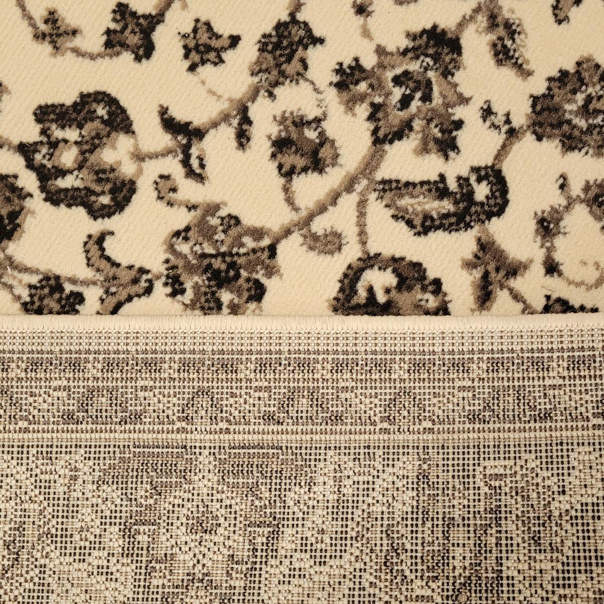 Tapis Ladi motif traditionnel oriental beige et noir
