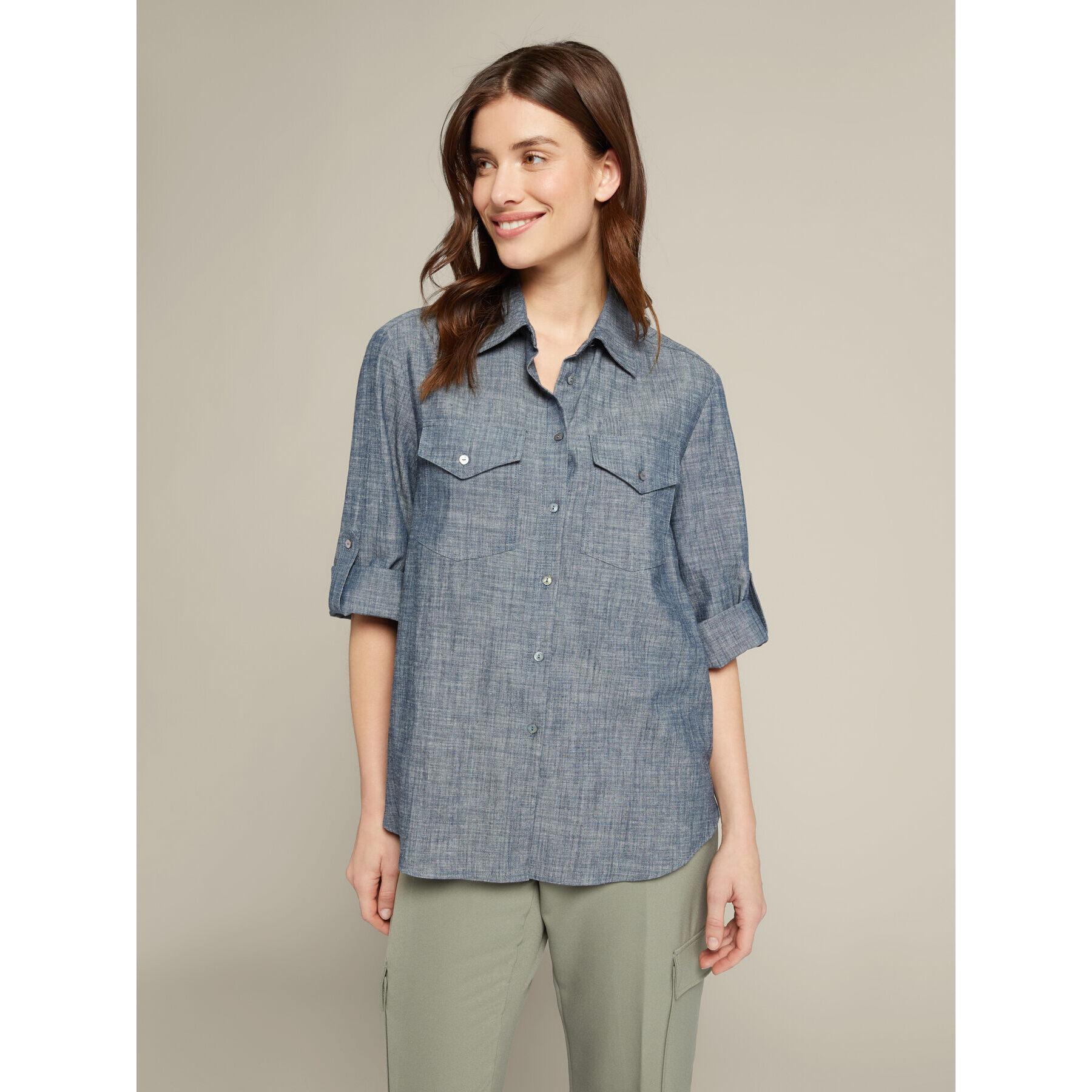 Elena Mirò - Camisa de chambray - Azul