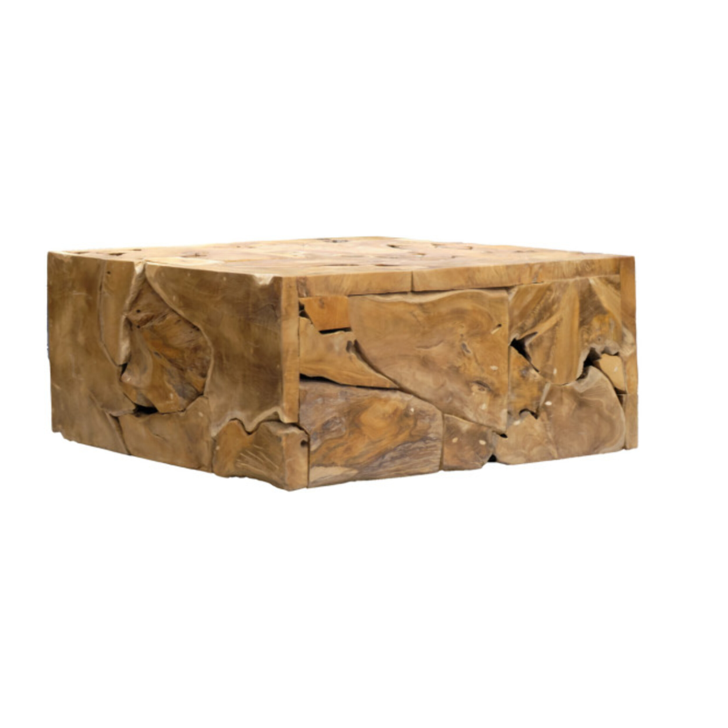 Table basse carrée en bois de teck exotique 100x100 - SATAI