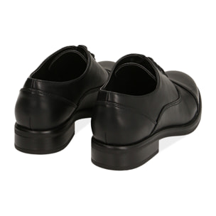 Botines negros con cordones, tacón de 4 cm