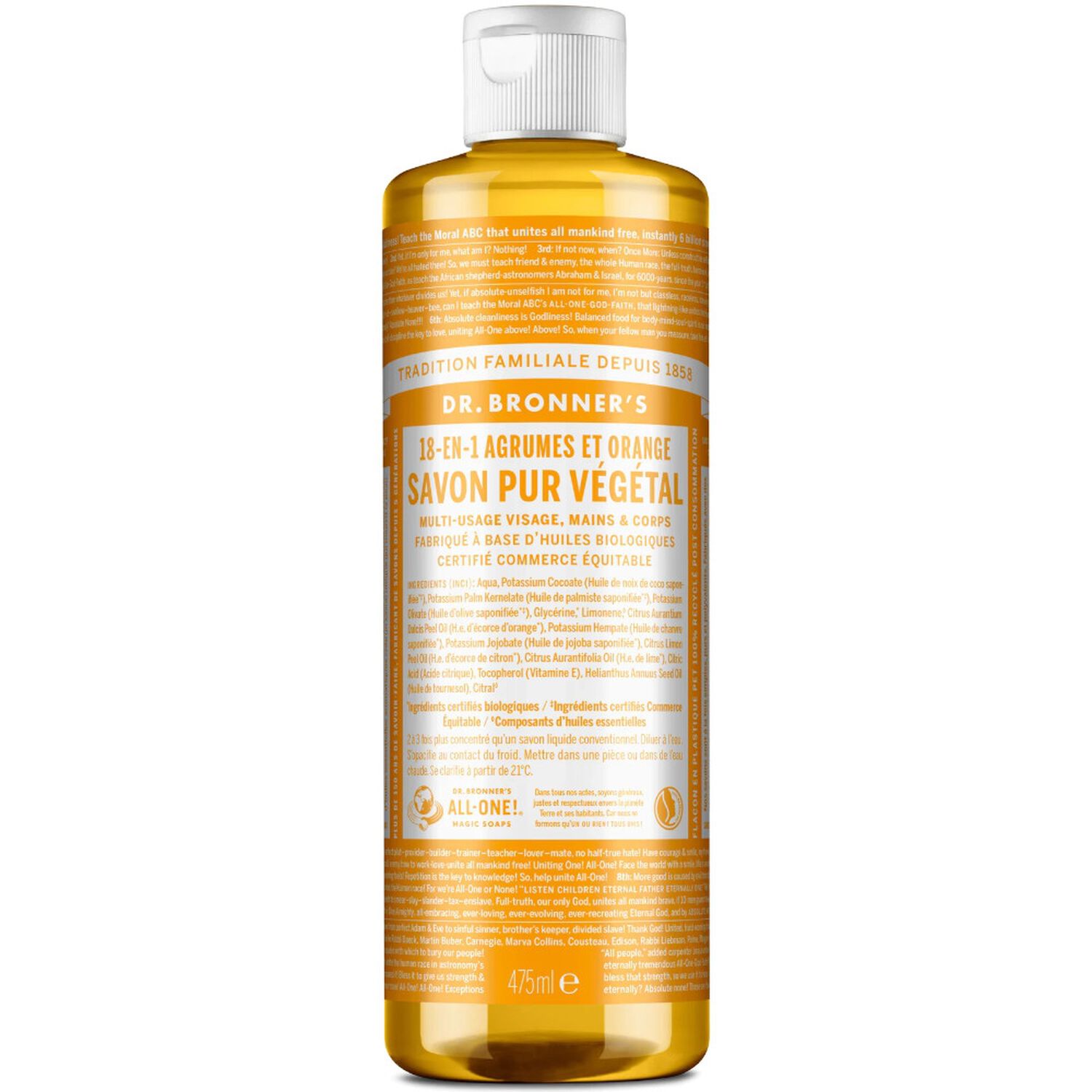 Savon Liquide Agrumes - Un savon de Castille liquide naturel 18-en-1