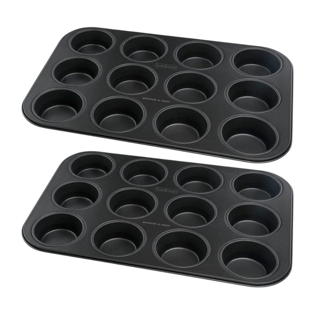 Lot de 2 moules à gâteaux 38,5/26,5/3 cm en acier Black metallic Black mettallic Zenker  Black mettallic
