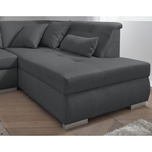 Vermont - canapé panoramique d'angle droit - 7 places - XXL - Gris foncé