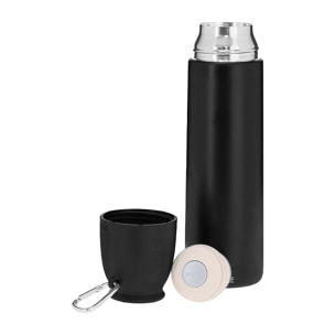 Set de termo con taza en Acero Inox Reciclado. Termo de 500 ml de capacidad y de doble pared con taza de 120ml.