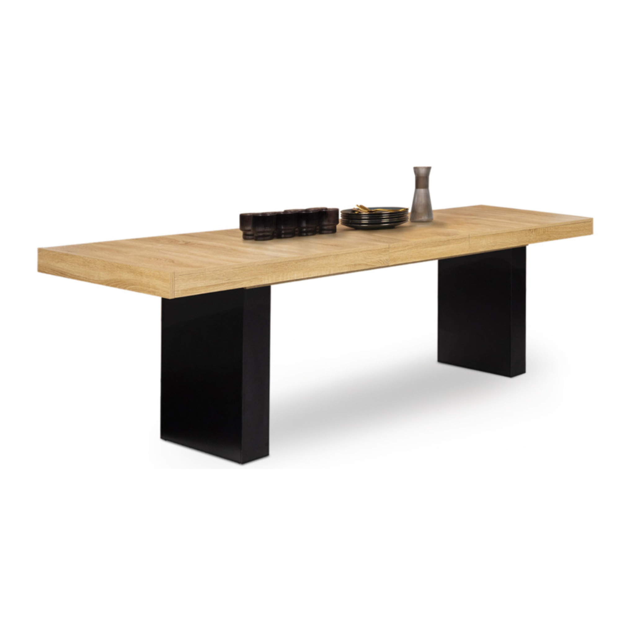 Table à manger extensible Marius - Bois - Noir