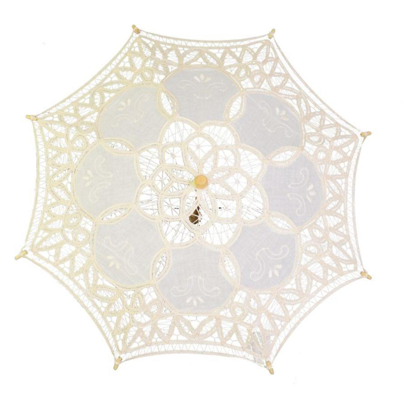 Ombrello in pizzo crema cmø60x4h44