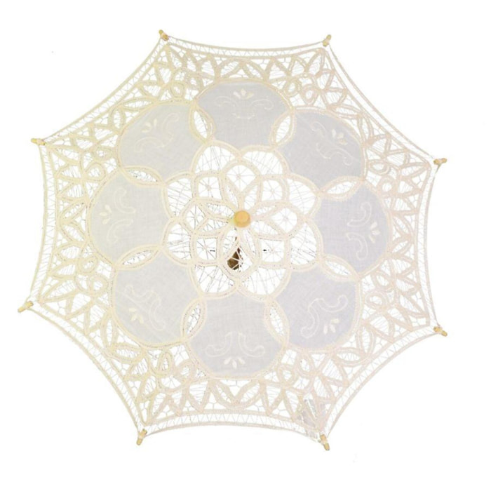 Ombrello in pizzo crema cmø60x4h44