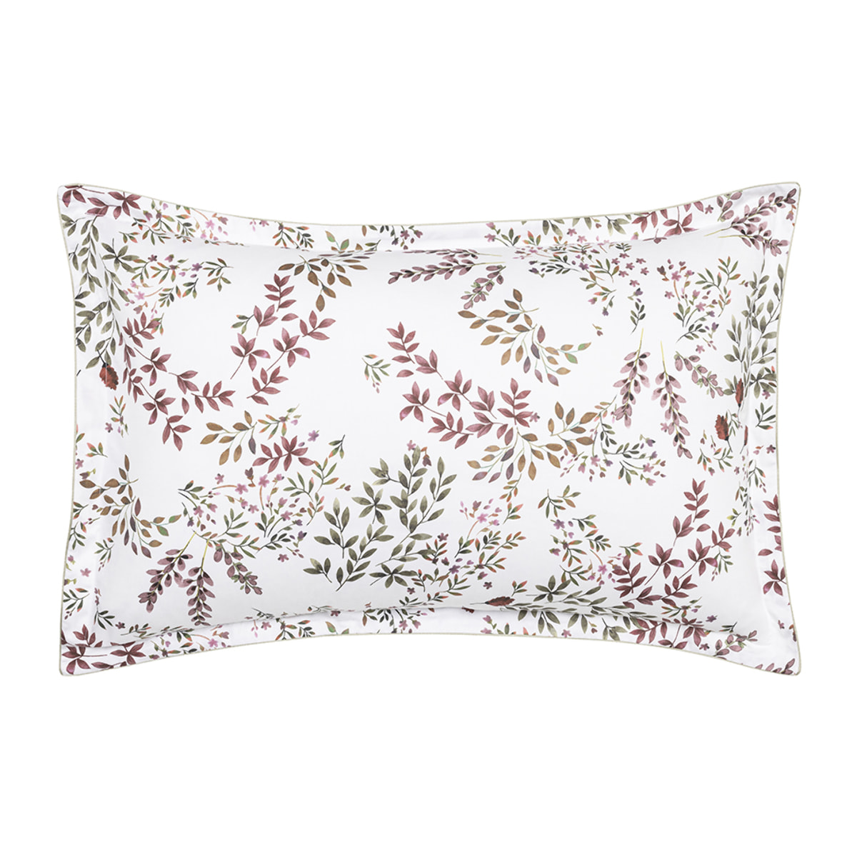 Taie d'oreiller imprimée en satin de coton bio, TOURBILLON, Rouge Cosmos