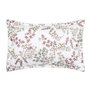 Taie d'oreiller imprimée en satin de coton bio, TOURBILLON, Rouge Cosmos