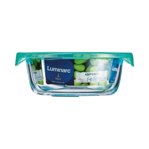 Barattolo ermetico rotondo 42 cl Keep'n Box + Coperchio Lagoon - Luminarc