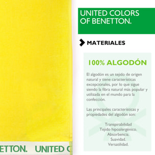 SET 2 TOALLA DE PLAYA 90X160CM 380GSM VELOUR 100%ALGODON AMARILLO  BENETTON