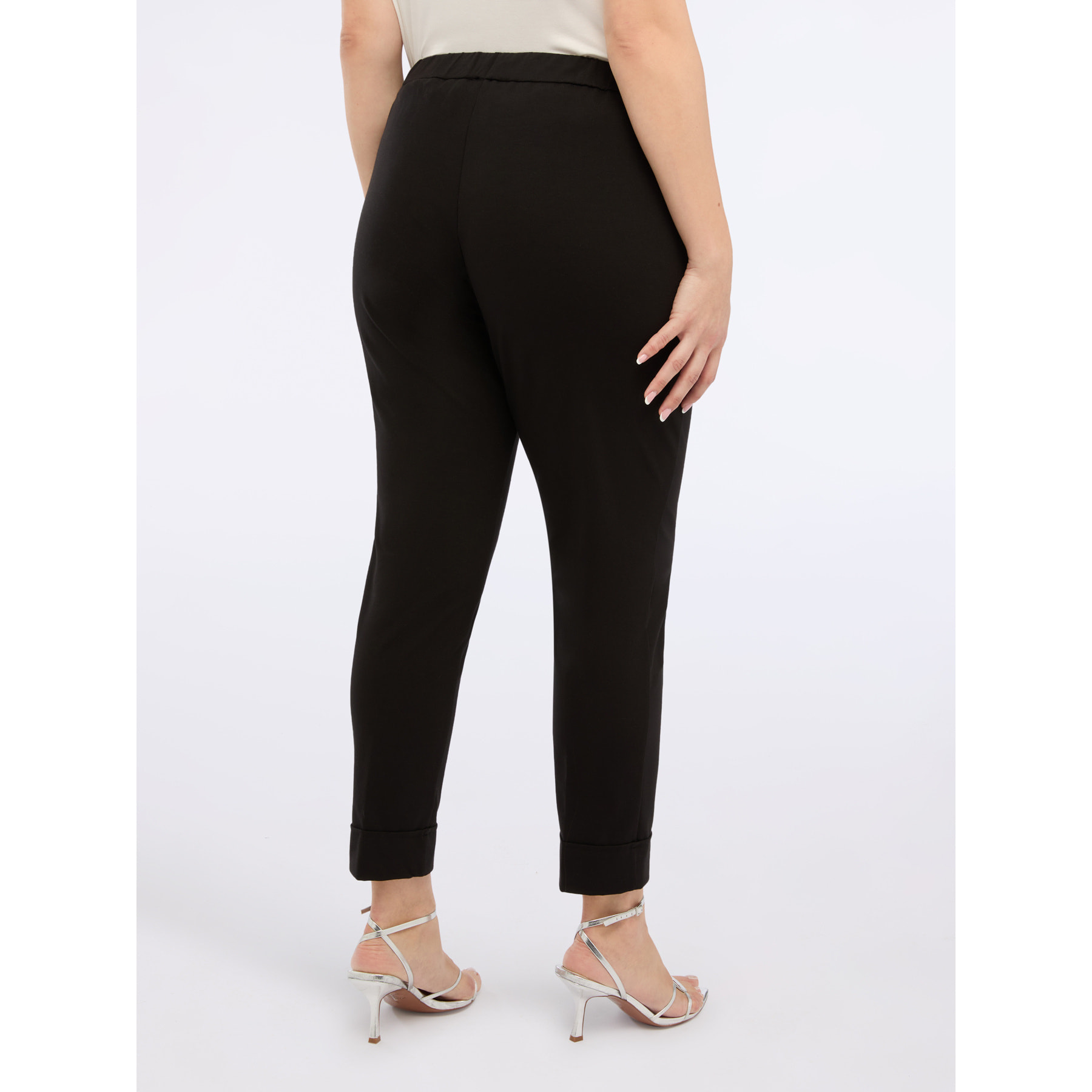 Fiorella Rubino - Pantalones New York en punto Milano - Negro