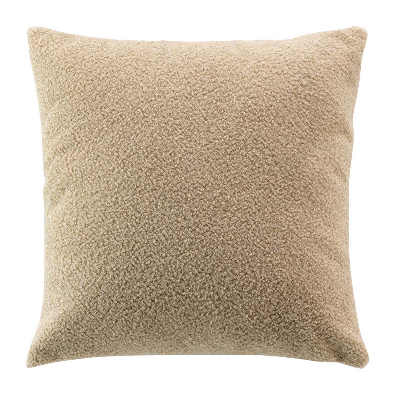 Coussin déhoussable en bouclette unie - Beige