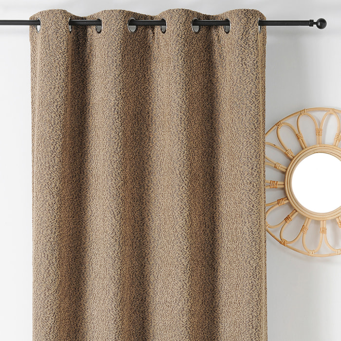 Rideau Thermique à Oeillets  - Effet Bouclé - Taupe