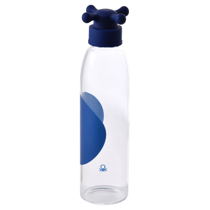 Botella de agua 500ml borosilicato tapa azul de grifo rainbow be