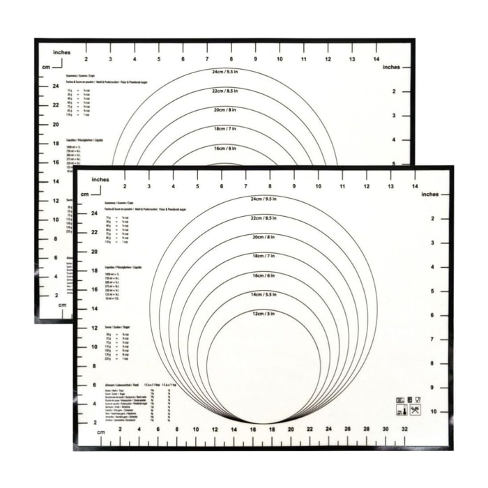 Ensemble de 2 Tapis de cuisson en silicone 40 x 30 cm Zenker Smart Pastry