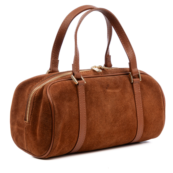 Barzio Bolso Tote Mujer.Piel auténtica Gamuza