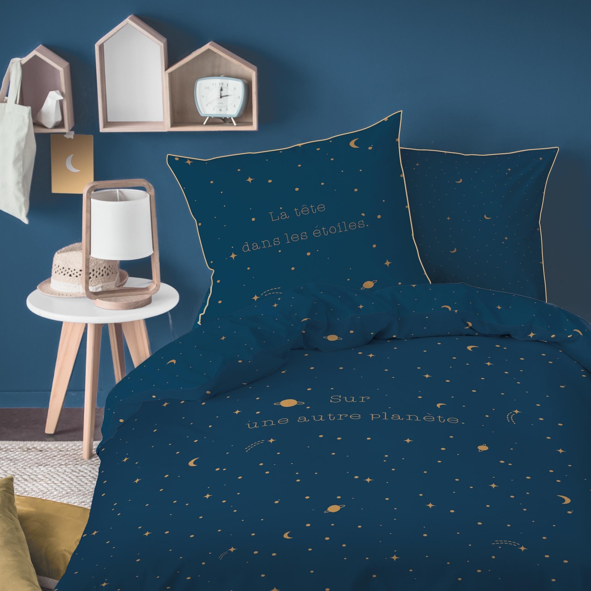 Parure de lit imprimée 100% coton, STARGAZE