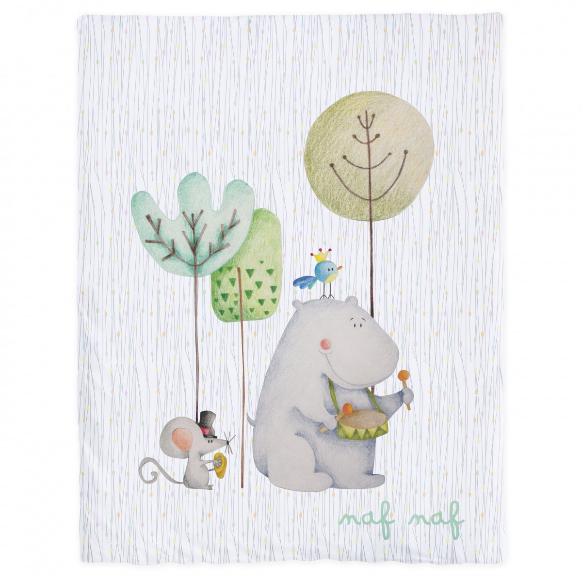 SET NORD+PROT 100% COT BORD RABBIT & MOON
