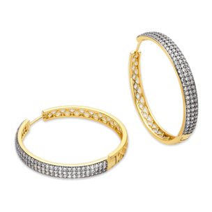 Pendientes con Circonita Brillante acabado oro 18k