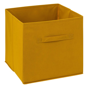 Panier tissu 31x31cm "Mix N' Modul" jaune moutarde