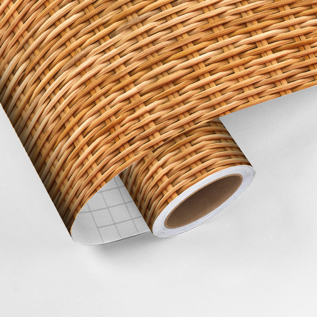 Rouleau revêtement adhésif vinyle au mètre - Sticker mural tête de lit - ROTIN MIEL