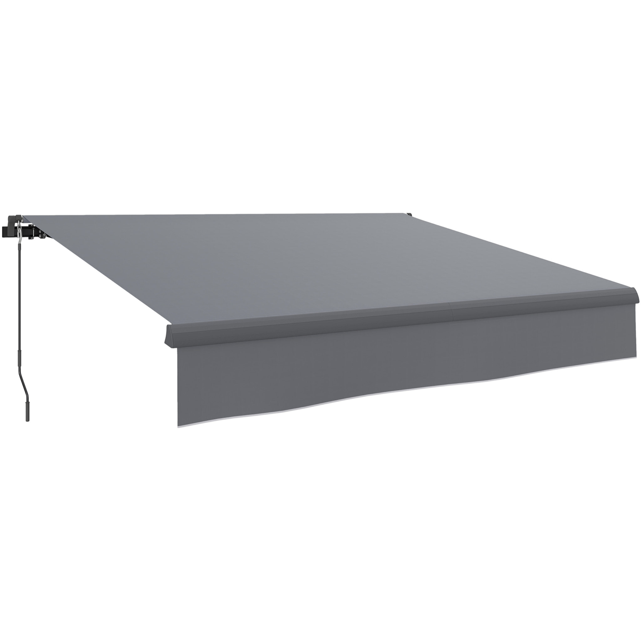 Toldo Manual Retráctil 3x2 m Toldo Exterior Terraza Enrollable Ajustable con Manivela Protección UV50+ Estructura de Aluminio y Metal para Balcón Jardín Gris
