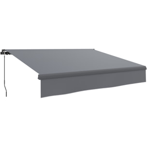 Toldo Manual Retráctil 3x2 m Toldo Exterior Terraza Enrollable Ajustable con Manivela Protección UV50+ Estructura de Aluminio y Metal para Balcón Jardín Gris