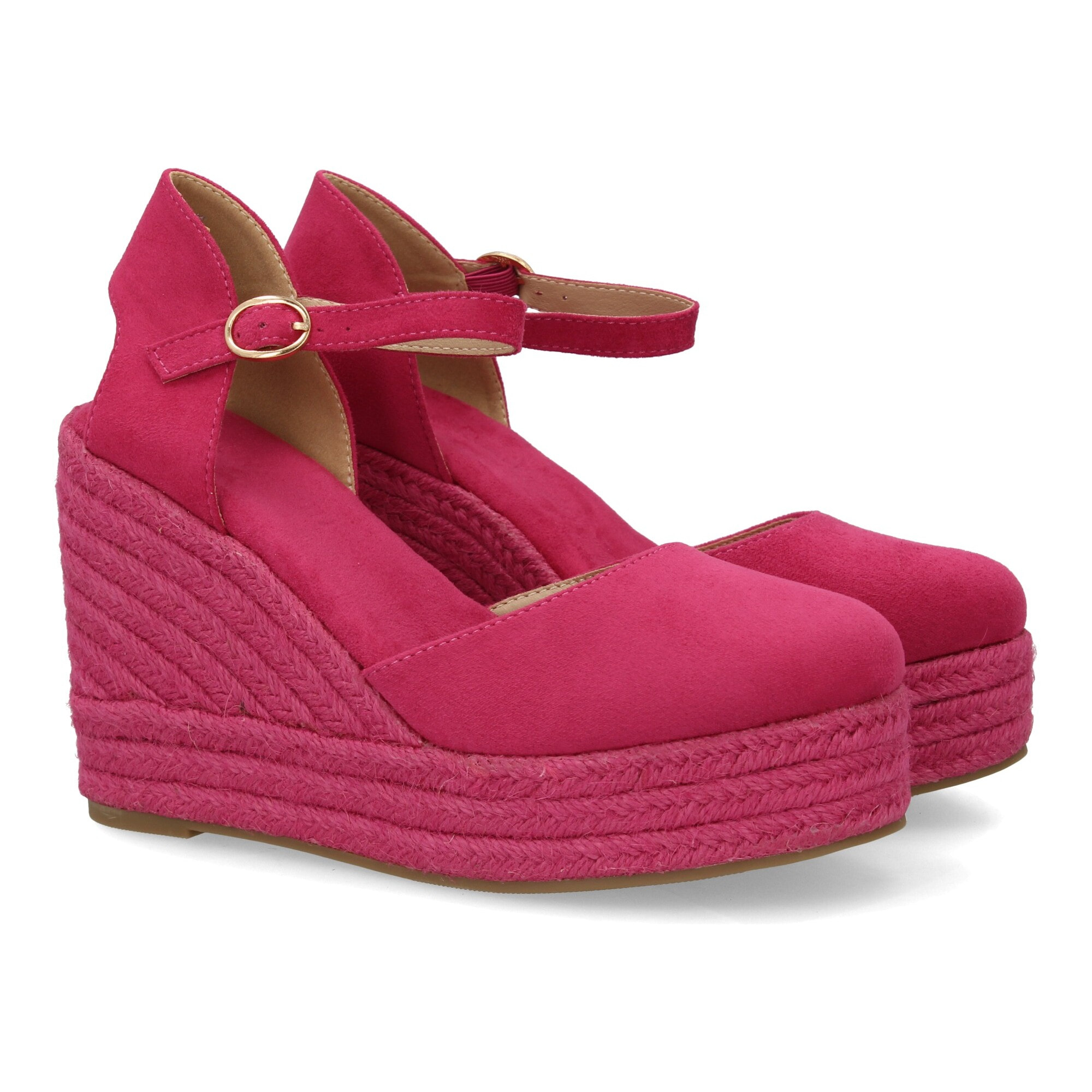 Alpargata cuña mujer talón cerrado y pulsera tobillo