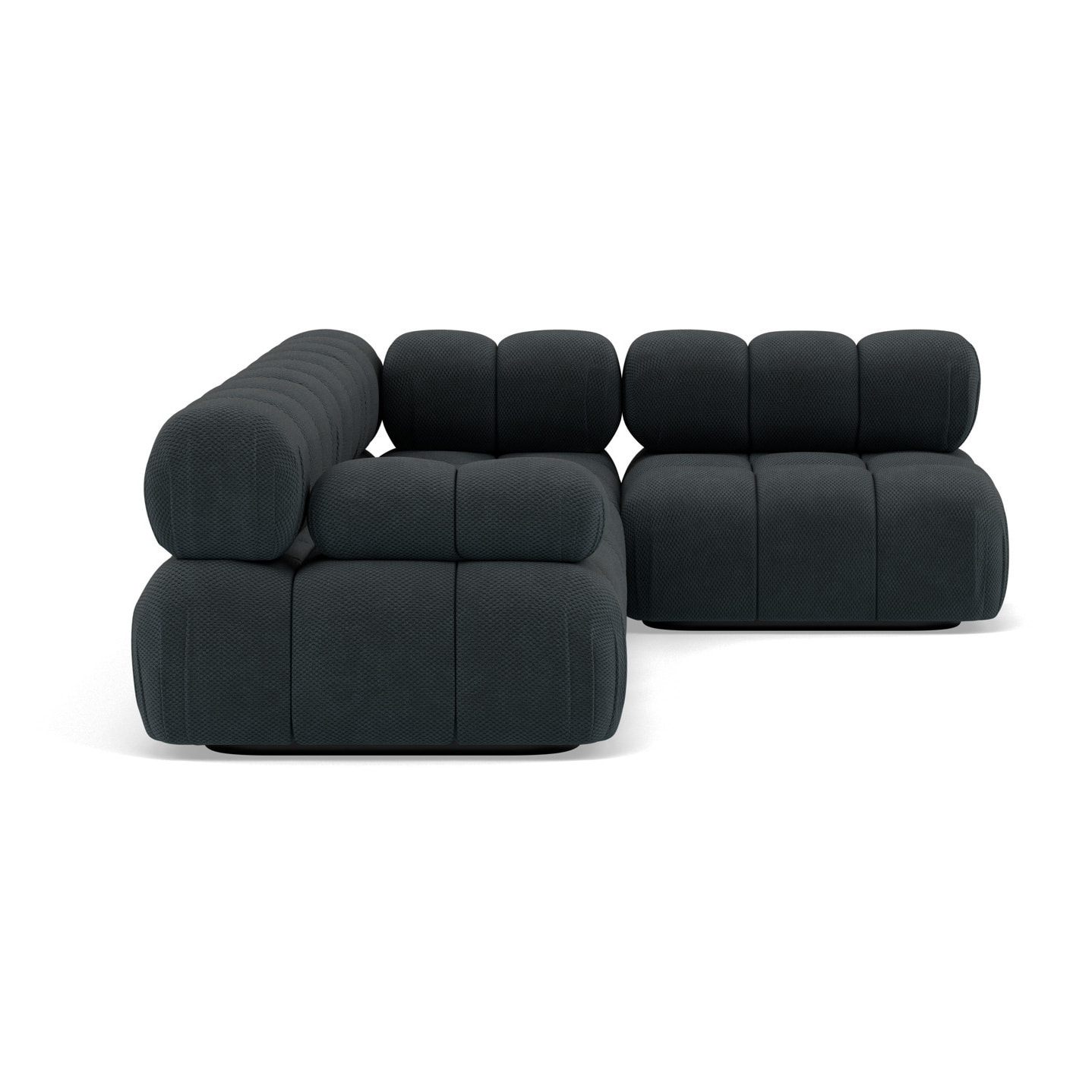 Ruby - canapé modulable d'angle droit 5 places en velours texturé - Noir