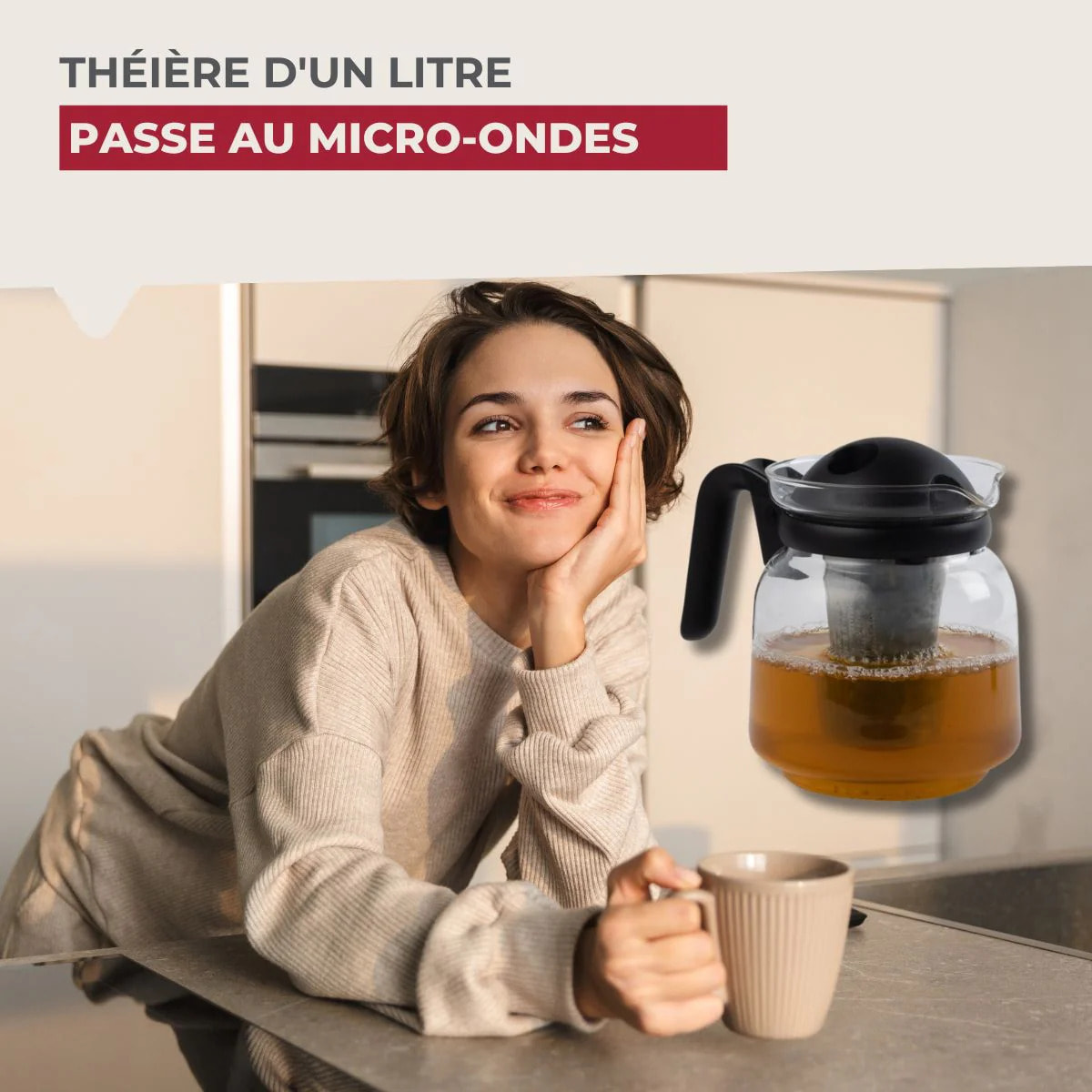 Théière micro-ondable d'un litre Fackelmann
