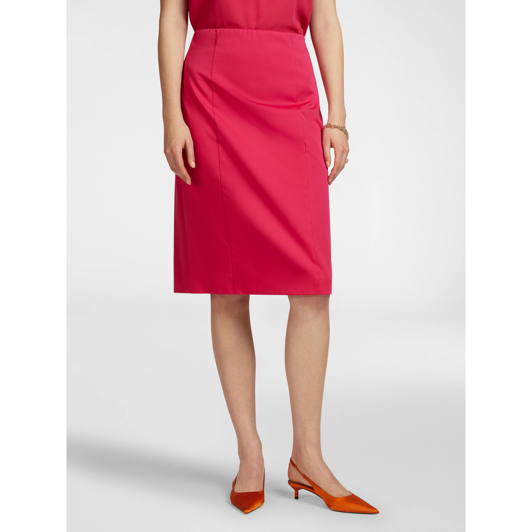 Elena Mirò - Falda recta de color liso - Rojo