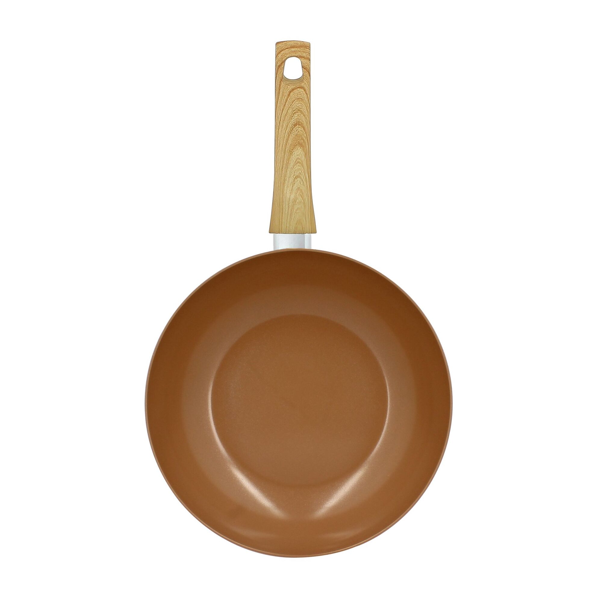 Wok 28cm avec revêtement céramique noisette - tous feux COLORAMA